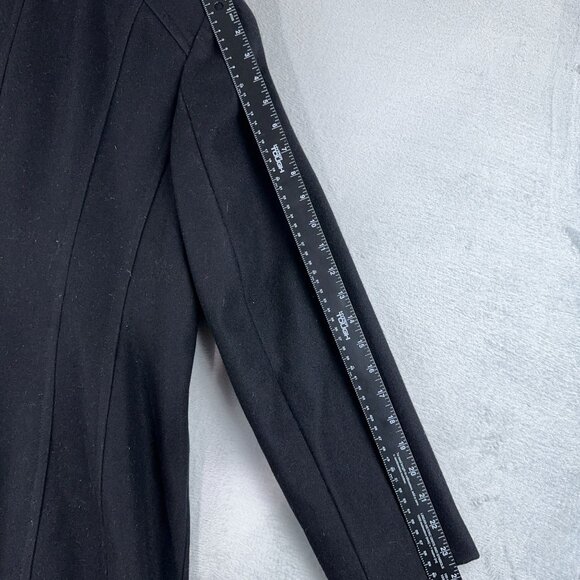 Giacca Gallery Wool Coat Button Down 3/4 Sleeves Womens Black Size Medium - Picture 8 of 11